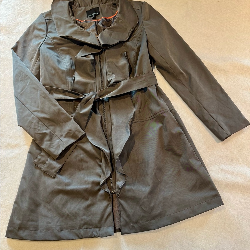 Elegant Gray Women's Trench Coat